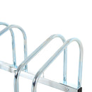 Rastrelliera Portabici 4 Posti in Acciaio 95x33x27 cm Argento 