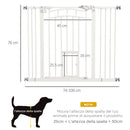 Cancellino per Cani taglia Piccola e Media 74-100x76 cm in Acciaio e PA Bianco