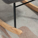 Poltrona a Dondolo 71x98x101 cm Imbottita in Legno e Acciaio Grigio Scuro  