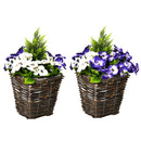 Vaso Fiori Finti di Phalaenopsis H45 cm Pianta Finta Fiori Viola e Bianchi