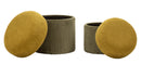Puff con Contenitore Aspen Verde Set 2 Pz Ø42x44 cm - Ø35x37 cm in MDF e Spugna e Poliestere Verde      