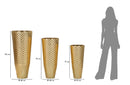 Porta Vasi Glotty Tris Ø48x110 cm - Ø40x93 cm - Ø33x77 cm in Ferro Oro      