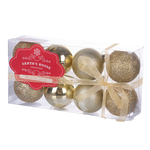 sconto Set 8 Palle di Natale Ø5 cm in Plastica Oro