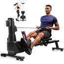 Vogatore Pieghevole Salvaspazio 145x47,5x59 cm home Fitness Ergonomico 8 Livelli Resistenza Nero      