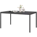 Tavolo da Giardino a Doghe 145x90x74 cm per 6 Persone in Acciaio e Alluminio Grigio Scuro      