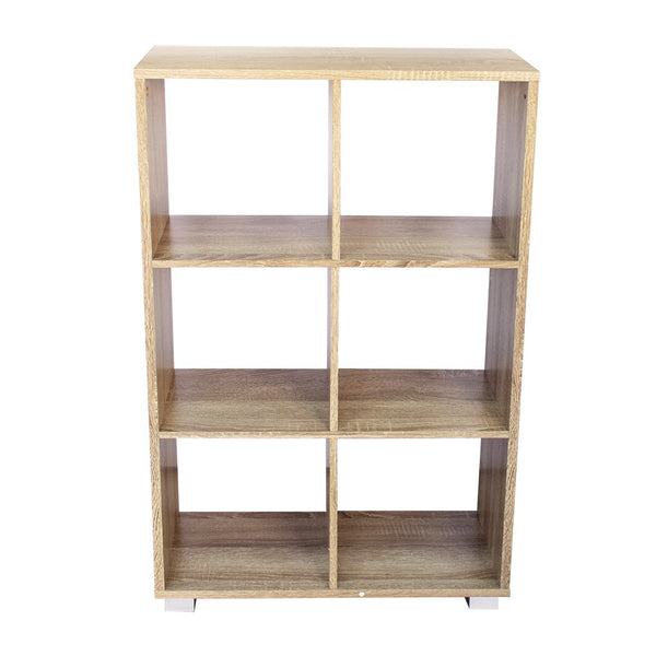 Libreria in legno 60x24xH99 cm a caselle con 6 ripiani dotata di piedini Rovere sconto