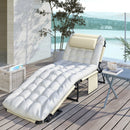 Lettino da Giardino 68x189x30 cm Pieghevole e Reclinabile con Tasca Laterale in Poliestere Beige      