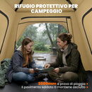 Tenda Pop-Up per 2-3 Persone 240x240x160 cm con Finestre in Rete e Borsa in Tessuto Oxford 210D UPF50+ Cachi      