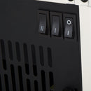 Camino Elettrico da Terra 600-1200W con Effetto Fiamma in Plastica e Vetro Temperato Bianco      