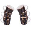 Set 6 Tazzine da Caffè Ø6x5,5 cm in Bone China VdE Tivoli 1996 Mondrian