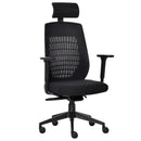 Sedia Poltrona Direzionale da Ufficio 67x64x118-126 cm in Tessuto a Rete Nero