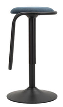 Sgabello Bar Destiny Navy Ø41x61 cm in Ferro e Compensato e Spugna e Poliestere Nero e Blu      