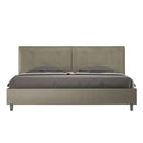 Letto Matrimoniale Imbottito in Similpelle Appia Large Cappuccino Varie Misure