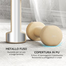 Set 8 Manubri 10 kg Totali con Valigetta Porta Pesi in Metallo PU e Plastica Multicolore Rosa      