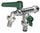Rubinetto a Sfera Doppio per Fontana da Giardino con Leve Colorate Belfer RUB/027 Verde