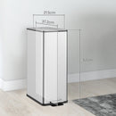 Cestino Spazzatura 20L con Chiusura Ammortizzata e Secchio Rimovibile, in Acciaio e PP, 21.5x37.2x57 cm, Argento      
