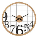 Orologio da Muro Numbers 60x2,5x60 cm in Ferro e MDF Nero e Marrone      