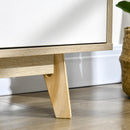 Mobile TV 2 Ripiani 2 Ante 120x40x55 cm per TV fino a 55" in Legno Naturale e Bianco