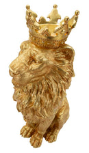 Decorazione Re Leone Shant 30x42x74 cm in Resina Oro      