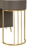 Toeletta Sharon Grigia con Puff 120x40x75 cm in Pino e MDF e Metallo e Plastica      