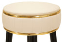 Sgabello Bar London Crema 37x38x74 cm in Pino e MDF e Spugna e Metallo e PU      