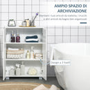 Mobile Bagno Moderno 60x30x80 cm con 2 Ante e Maniglie Argentate in MDF Bianco      