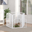 Recinto per Animali Domestici Cani Gatti Ø135 cm in Plastica  Bianco
