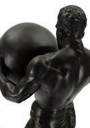 Statuetta Atlas 18,5x20,5x43,5 cm in Resina Nero e Oro      