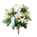 Set 2 Bouquet Artificiali con Dalie Bianche e Gialle