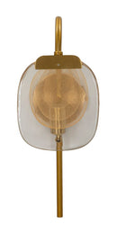 Lampada da Muro Softy 15x14x38 cm in Vetro e Ferro Oro e Naturale      