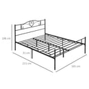 Struttura Letto Matrimoniale 160x200 cm in Acciaio con Doghe Integrate Nero