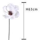 Set 3 Fiori Artificiali di Magnolia Altezza 63 cm Bianco