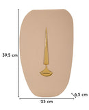 Decorazione Murale Lagos 25x6,5x39,5 cm in Ceramica Marrone e Oro      