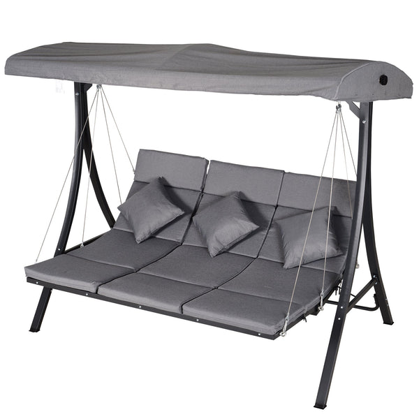 Dondolo 3 Posti da Giardino 200 x 115 x 168 cm Sling Grigio online