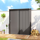 Casetta da Giardino 161,5x94,5x196 cm Porta Attrezzi con Catenaccio in Acciaio Grigio Chiaro      