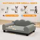 Cuccia Divano per Cani con Braccioli 66x42x28,5 cm in Tessuto French Terry Grigio  