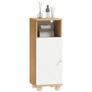 Mobiletto Bagno Salvaspazio 30x30x79,7 cm Rivestimento in Melamina Bianco e Legno   