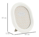 Cornice Ovally 20x2x25 cm in Resina e Vetro Bianco      