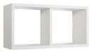 Mensola Rettangolare 2 Scomparti da Parete 70x30x23,7 cm in Fibra di Legno Morgana Maxi Rovere Sbiancato