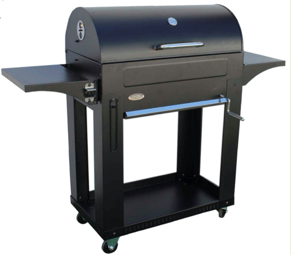 Barbecue a Carbone 140x44x120 cm con 3 Griglie e Coperchio in Acciaio Milano Nero acquista