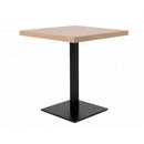 Tavolo alto Quadrato 70x70x75 cm piano rovere e base nera