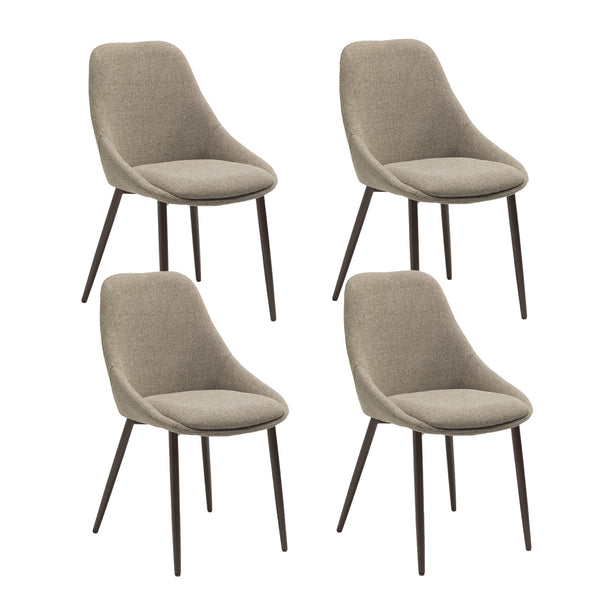 Set 4 Sedie Kira 51x59x85 cm Gambe in Metallo Bronzo Beige acquista