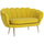 Divano 2 Posti 130x77x77 cm in Velluto Giallo