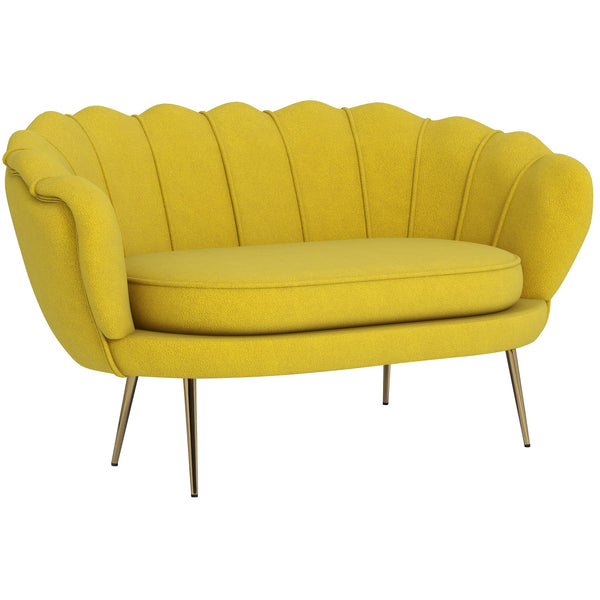 Divano 2 Posti 130x77x77 cm in Velluto Giallo sconto