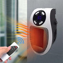 Termoventilatore Mini Stufa Scaldabagno Elettrico con Telecomando da Parete 2 Velocità Bianco e Nero      