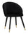 Sedia Loty Nera 57x58x80 cm in Legno e Velluto Nero e Oro