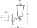 Lampada Applique in Alto Colore Ruggine per Esterno Linea Notorius Livos