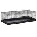 Gabbia per Roditori 118x59x36 cm in Metallo e Tela Nera