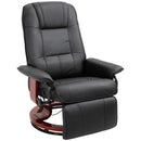 Poltrona Relax Reclinabile Manualmente fino 145° con Poggiapiedi e Rivestimento in Finta Pelle Nero      