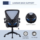 Sedia Operativa da Ufficio 62x59x99-107 cm in Tessuto Nero e Blu